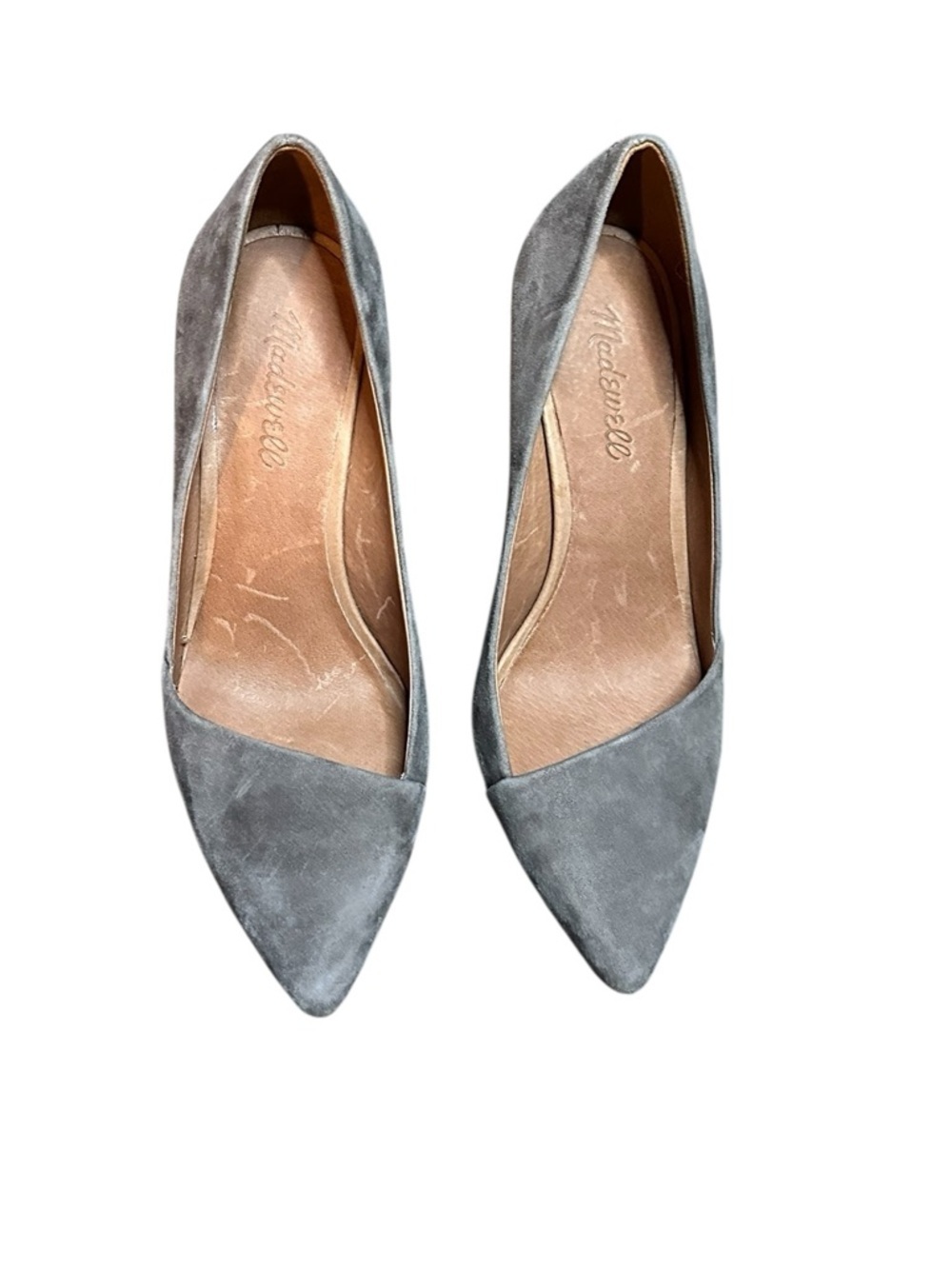 Madewell Mira suede heels taupe 8 - Picture 2 of 5